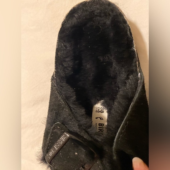Birkenstock Arizona Shearling Sandal - Black - Women’s Size 38 - Picture 2 of 6